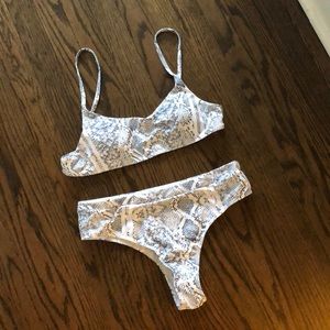 NWT - snakeskin high cut / waisted bikini